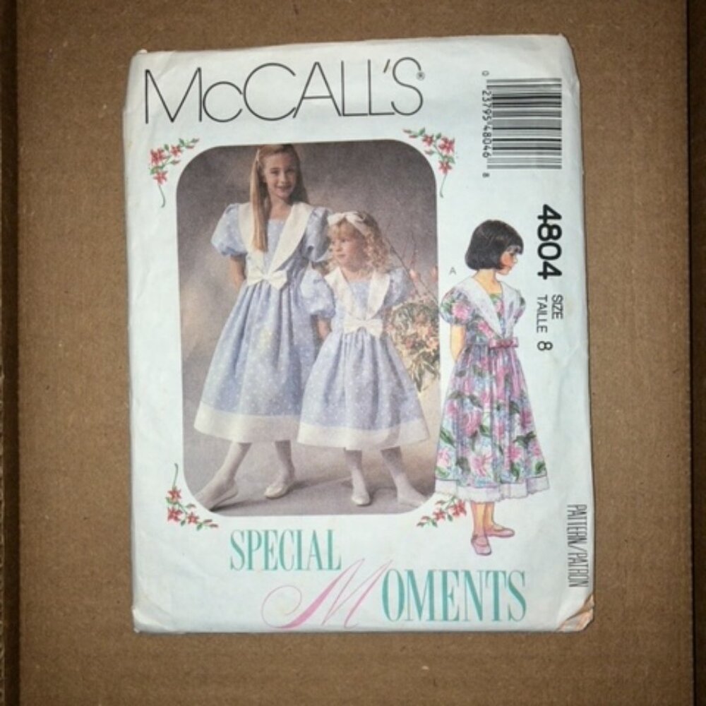 McCall's Special Moments vintage girls dress pattern 4804 size 8 BEING SOLD ASIS